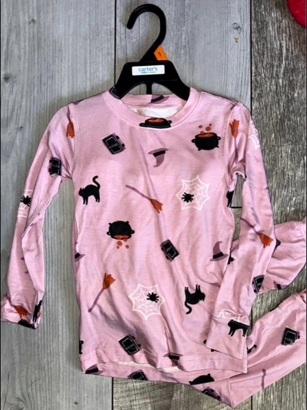 Carter's Girls 4T Halloween Pajama Set in Pink Like New